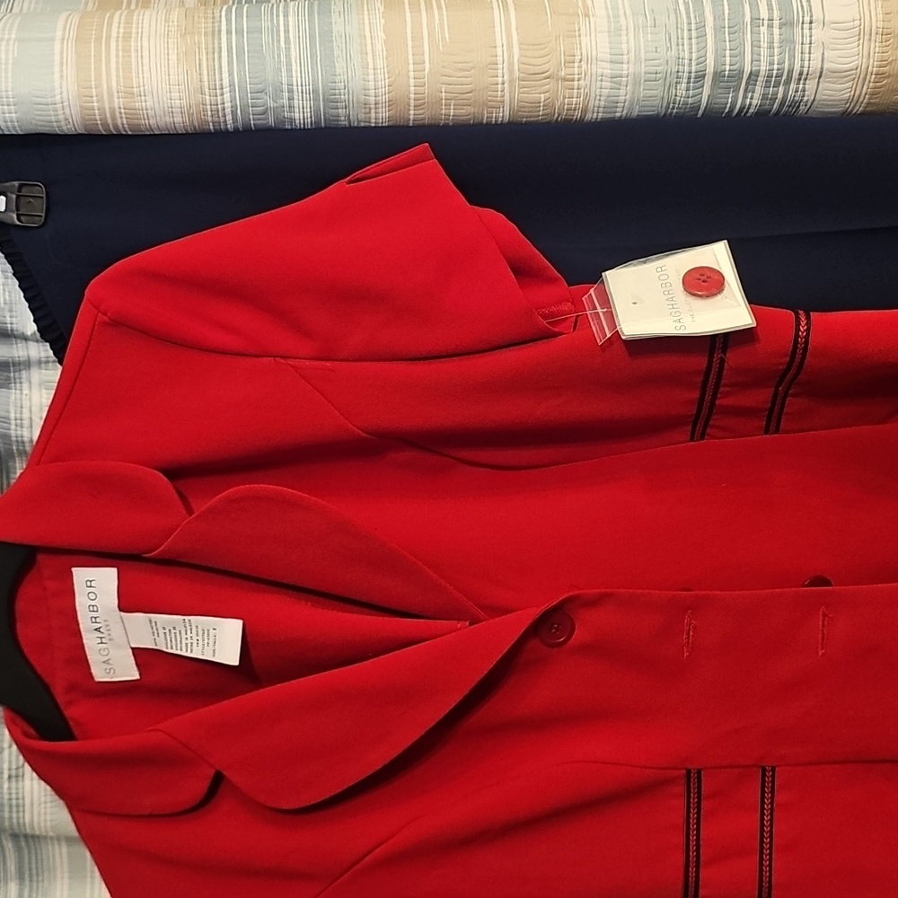 Sag Harbor Red/Navy 2 Piece Pants Set - Picture 3 of 12